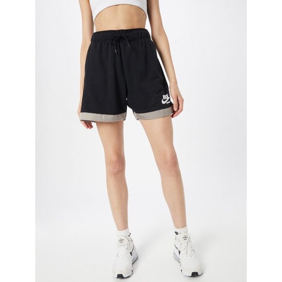 Nike Sportswear Heritage Women's Size XS Black Loose Fit Drawstring Shorts NWT - Picture 1 of 12